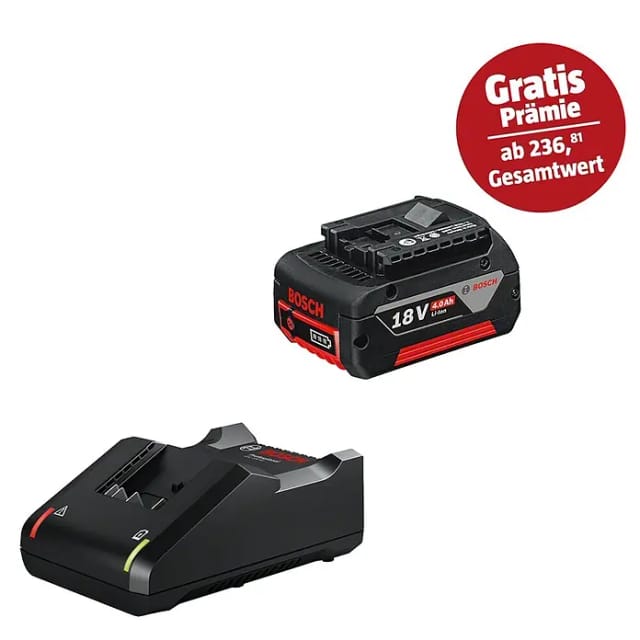 BOSCH Akku-Set, 1 x Akku GBA 18V 4,0 Ah und 1 x Ladegerät GAL 18V-40 - blau