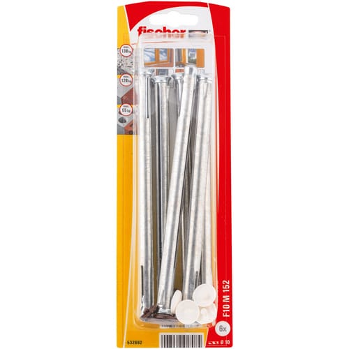 FISCHER Langschaftdübel, 10 mm x 152 mm, inkl. Schrauben - silberfarben