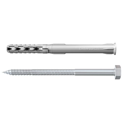 FISCHER Langschaftdübel »SXR«, 10 mm x 80 mm, inkl. Schrauben - silberfarben
