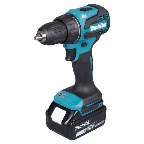 MAKITA Akku-Bohrschrauber, 18V / 3,0 Ah, 2 Akkus, Ladegerät im MAKPAC - blau