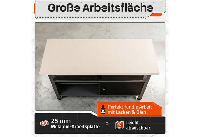 Ondis24 Werkbank »Fritz«, anthrazit, Metall - schwarz