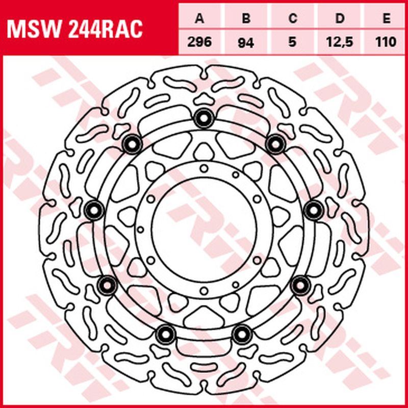 Trw Zf Vorderradbremsscheibe Für Honda Cbr 600f '01-'07 (296x94x5mm) Wave