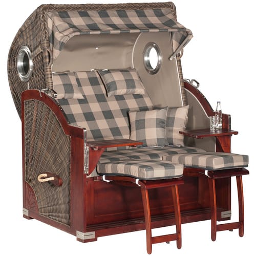 SUNNY SMART Strandkorb, höhenverstellbare Fußstützen, LxBxH: 95x140x160 cm, braun