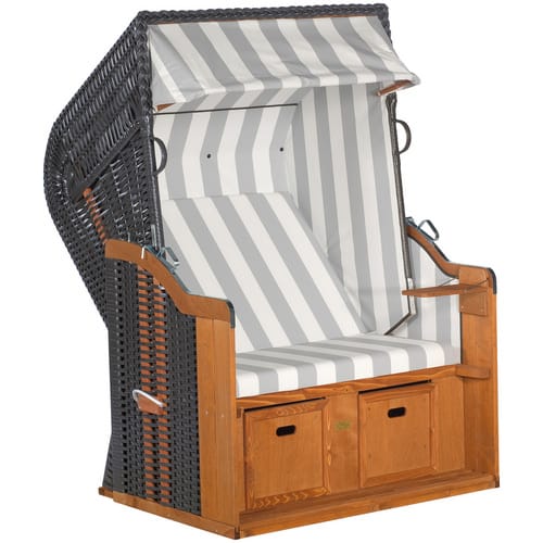 SUNNY SMART Strandkorb, Halblieger, LxBxH: 90x125x160 cm, grau