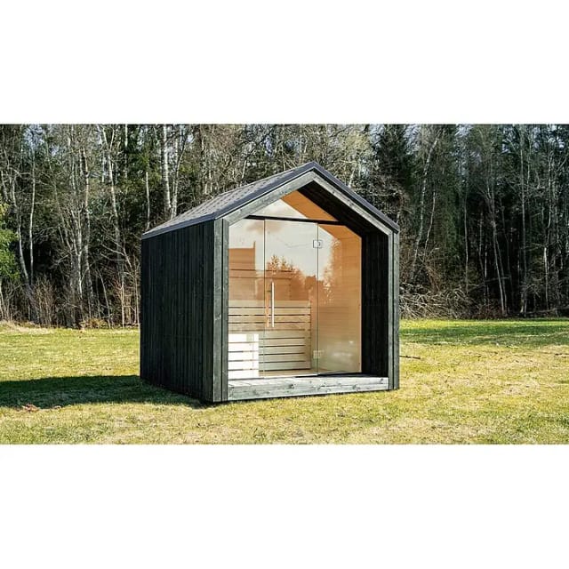 Saunahaus »Luua«, 9,0 Kompakt, ThermoWood - schwarz