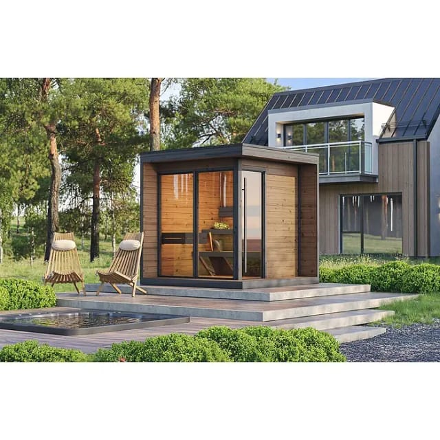 Saunahaus »Viira 2 «, ThermoWood - schwarz