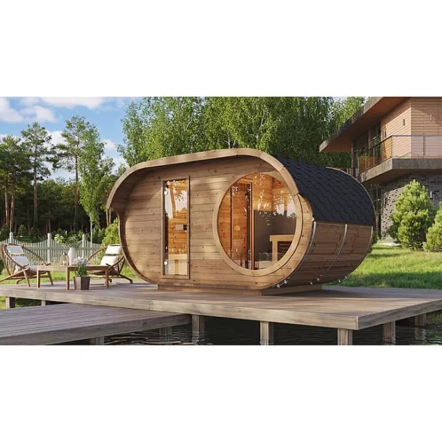 Saunahaus »Oval Keila«, ThermoWood - natur