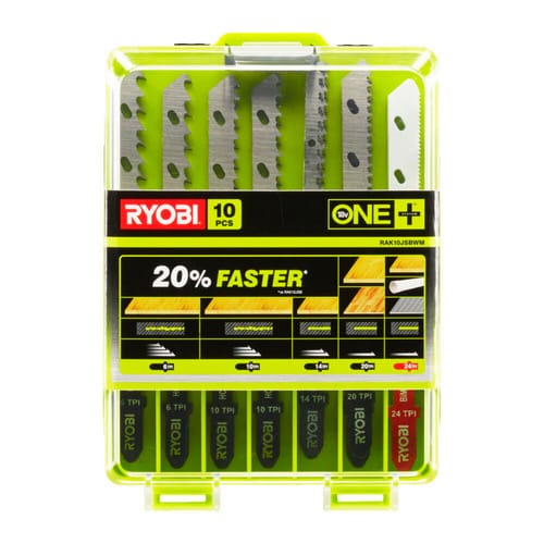 Ryobi Stichsägeblatt-Set, 10-teilig, für Holz, Metall und Kunststoff - silberfarben