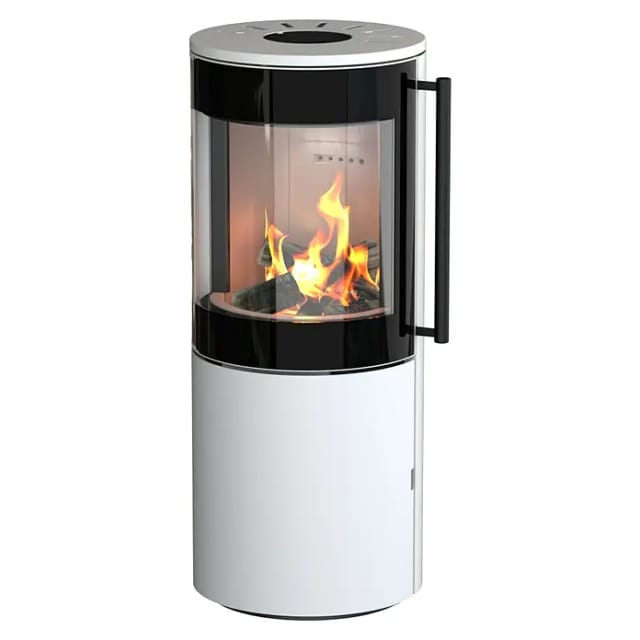 THERMIA Kaminofen, 7 kW, Stahl, weiß - weiss