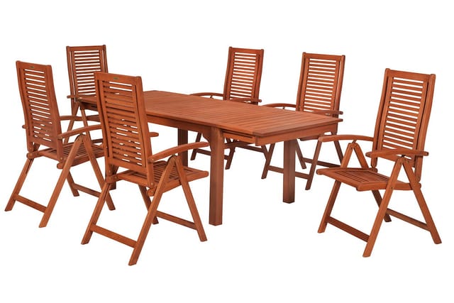 MERXX Gartenmöbel-Diningset »Cordoba«, 7 tlg., 6 Sitzplätze, Eukalyptus - braun