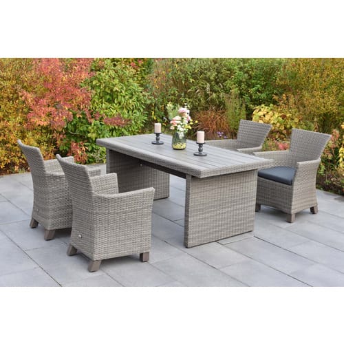 MERXX Gartenmöbel-Diningset »Toskana«, 5 tlg., 4 Sitzplätze, Aluminium - grau