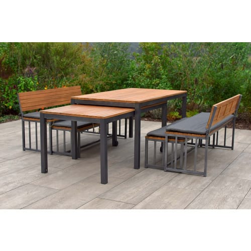 MERXX Gartenmöbel-Diningset »Milos«, 6 tlg., 12 Sitzplätze, Aluminium - braun