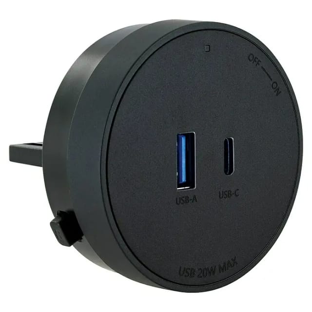 SCHWAIGER USB-Steckdosenadapter »Powerrail«, schwarz, 1x USB-C und 1x USB-A, für Modulare Stromschienen