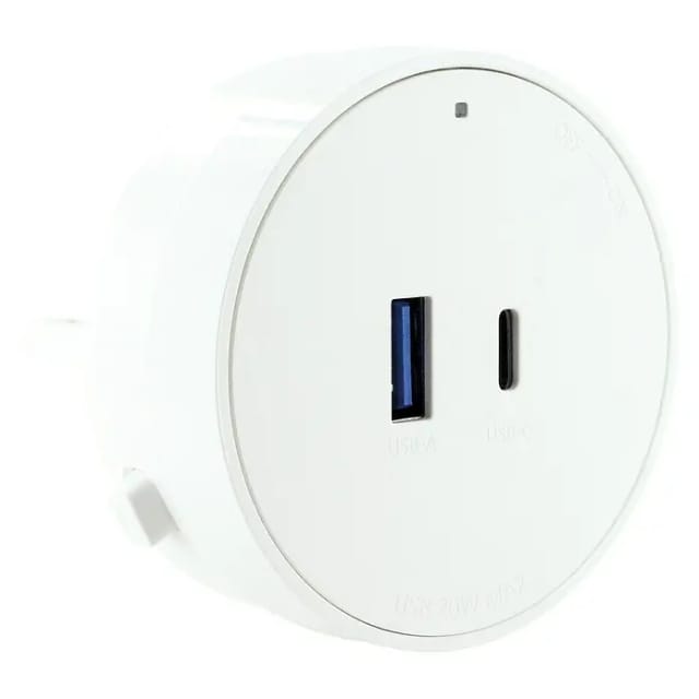 SCHWAIGER USB-Steckdosenadapter »Powerrail«, weiss, 1x USB-C und 1x USB-A, für Modulare Stromschienen