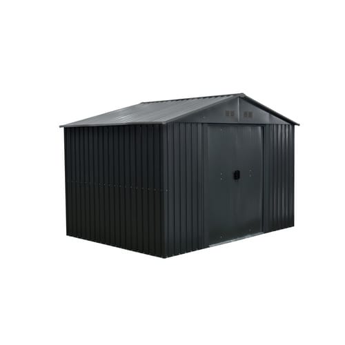 Metallgerätehaus, mit Satteldach, Gr.XXL, 301 x 303 x 214 cm, anthrazit - grau