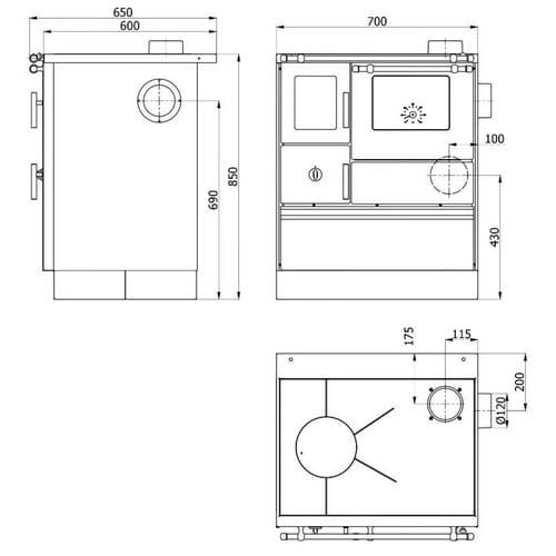 WESTMINSTER Holzherd »K76F-70«, Heizleistung: 7,6 kw - beige