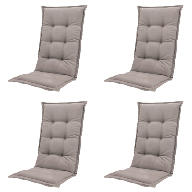 JARDIN Gartenmöbelset »SET Aruba«, 4 x Klappsessel graphit, 4 x Auflage taupe - grau