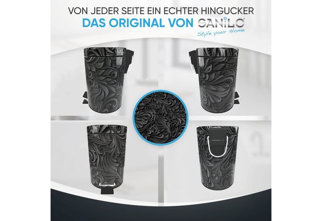 Sanilo Kosmetikeimer »Floral«, 3,0L, Schwarz, Rund