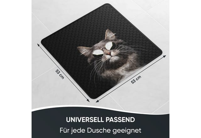 Sanilo Badematte »Cool Cat«, 53 x 53 cm, Schwarz, Quadratisch