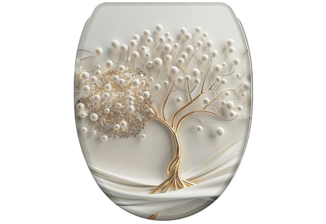 Sanilo WC-Sitz »Tree of Life«, WC Sitz mit Absenkautomatik Tree of Life, Weiss, Oval