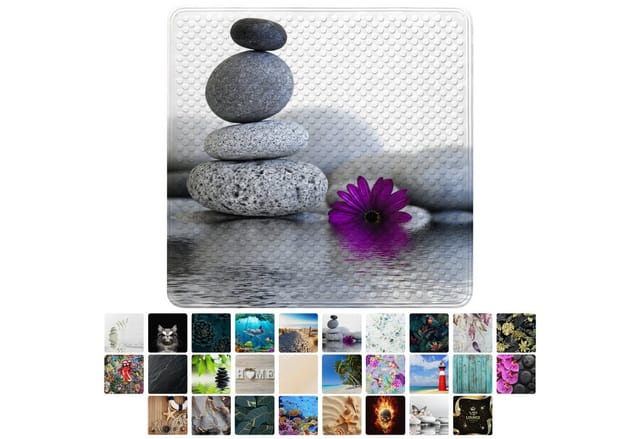 Sanilo Badematte »Energy Stones«, 53 x 53 cm, Grau, Quadratisch