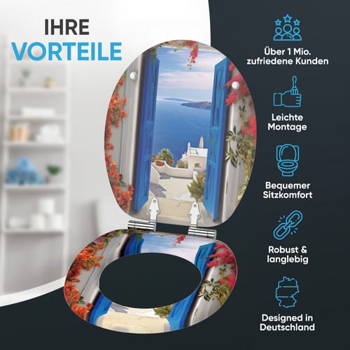 Sanilo WC-Sitz »Greece«, mit Absenkautomatik Greece, Blau, Oval