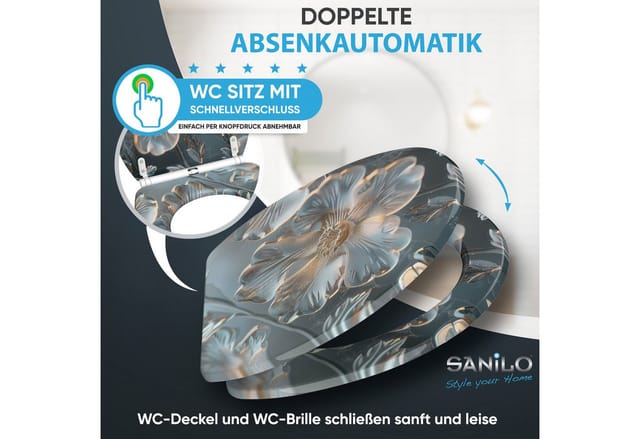 Sanilo WC-Sitz »Frostia«, mit Schnellverschluss Frostia, Grau, Oval