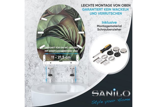Sanilo WC-Sitz »Jungle«, mit Schnellverschluss Jungle, Grün, Oval - gruen