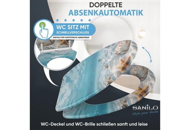 Sanilo WC-Sitz »Waterworld«, WC Sitz mit Absenkautomatik Waterworld, Blau, Oval