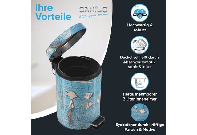Sanilo Kosmetikeimer »Seefahrt«, 3,0L, Blau, Rund