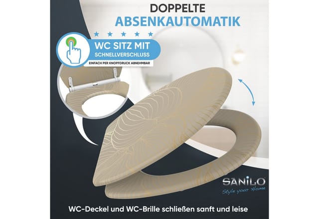 Sanilo WC-Sitz »Hosta«, mit Absenkautomatik Hosta, Beige, Oval
