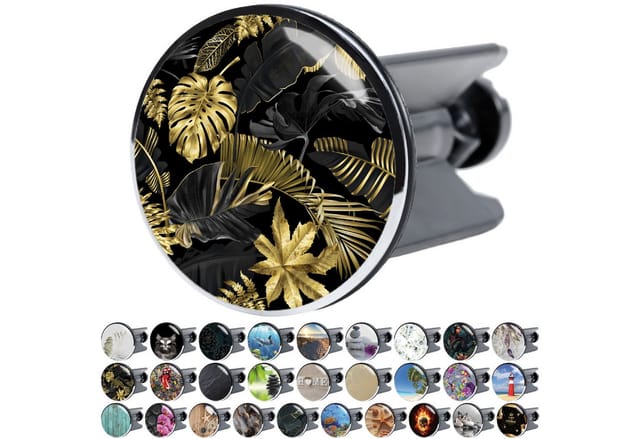 Sanilo Waschbeckenstöpsel »Golden Leaves«, 4 cm, Gold, Rund - goldfarben