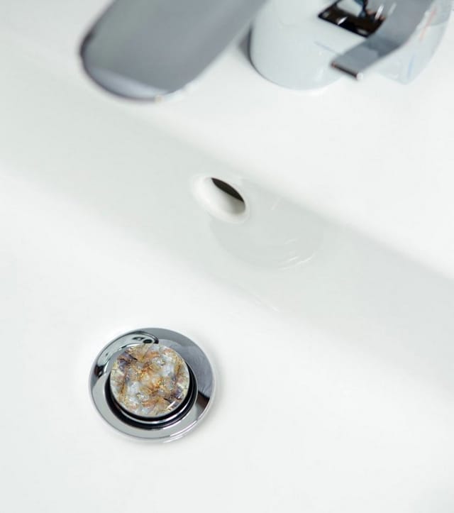 Sanilo Waschbeckenstöpsel »Marmor Braun«, 4 cm, Grau, Rund