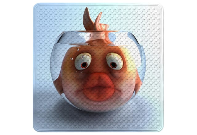 Sanilo Badematte »Goldfisch«, 53 x 53 cm, Orange, Quadratisch
