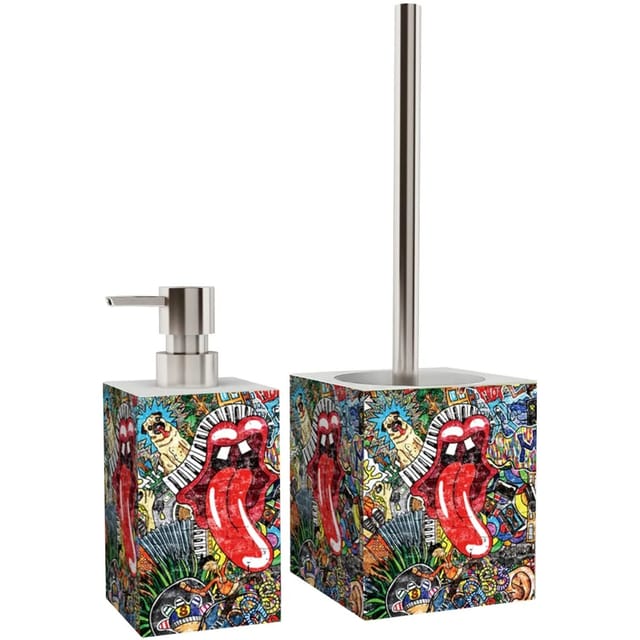Sanilo Bad-Accessoire-Set »Graffiti«, Rot, Rechteckig