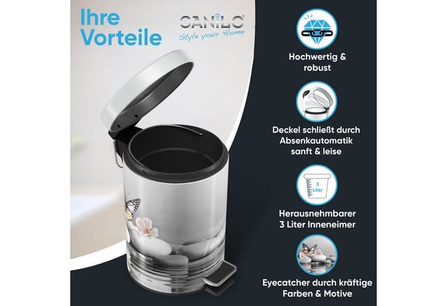 Sanilo Kosmetikeimer »Vanesa«, 3,0L, Grau, Rund