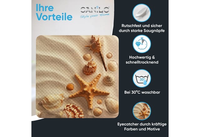 Sanilo Badematte »Sanibel«, 53 x 53 cm, Beige, Quadratisch