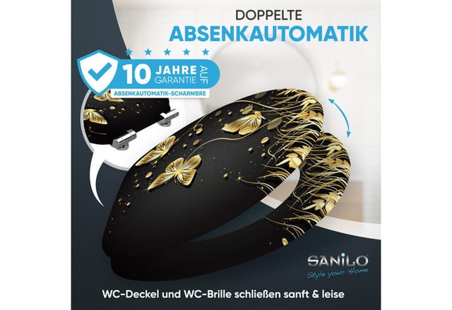 Sanilo WC-Sitz »Silhouette«, mit Absenkautomatik Silhouette, Schwarz, Oval