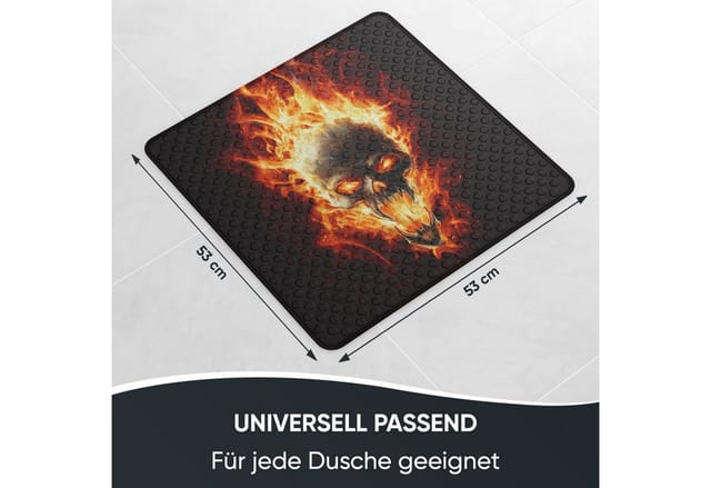 Sanilo Badematte »Totenkopf in Flammen«, 53 x 53 cm, Braun, Quadratisch