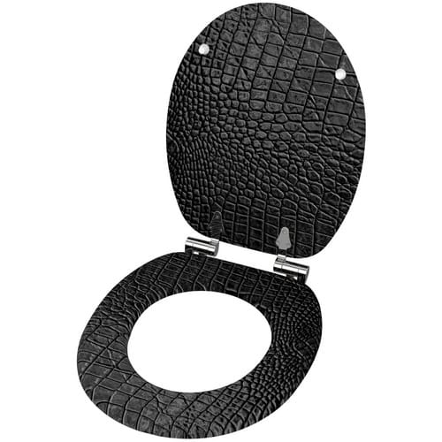 Sanilo WC-Sitz »Leder«, mit Absenkautomatik Leder, Schwarz, Oval