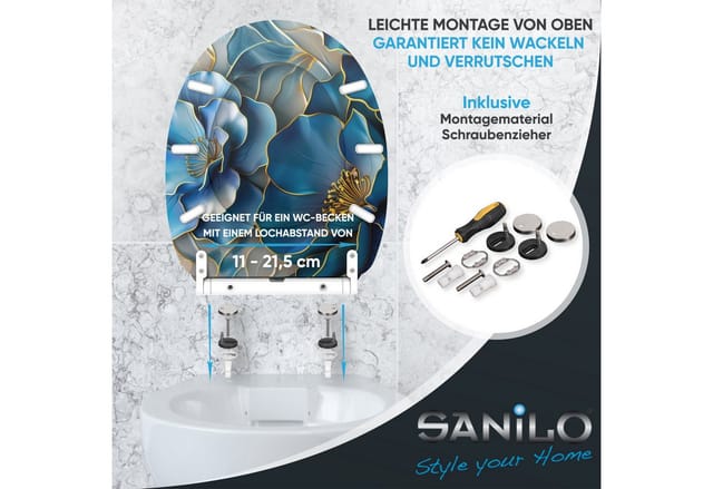 Sanilo WC-Sitz »Bluemara«, mit Schnellverschluss Bluemara, Blau, Oval