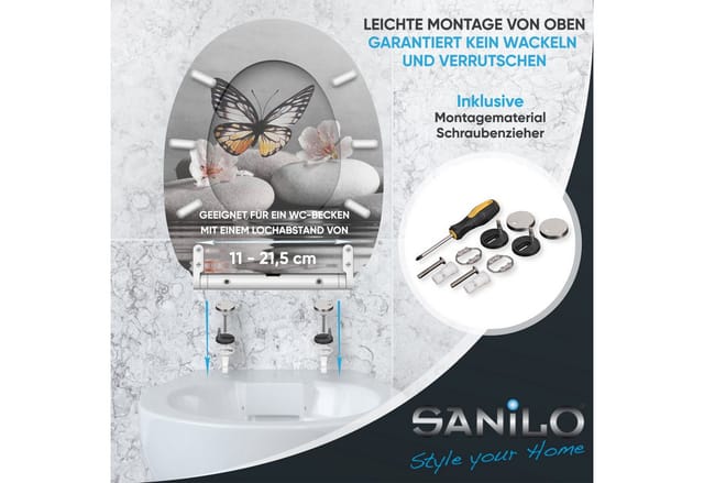 Sanilo WC-Sitz »Vanesa«, mit Absenkautomatik Vanesa, Grau, Oval