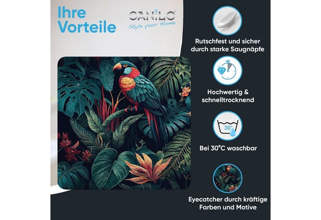 Sanilo Badematte »Exotic«, 53 x 53 cm, Grün, Quadratisch - gruen