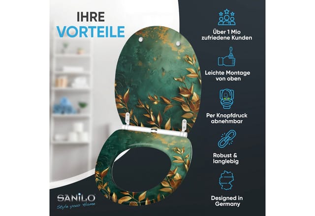 Sanilo WC-Sitz »Greego«, mit Schnellverschluss Greego, Grün, Oval - gruen