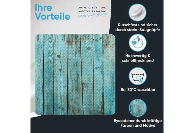 Sanilo Badematte »Lumber«, 53 x 53 cm, Türkis, Quadratisch - tuerkis