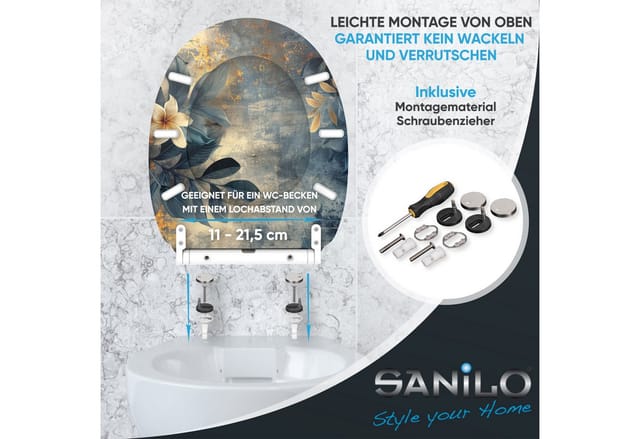 Sanilo WC-Sitz »Lilybud«, mit Schnellverschluss Lilybud, Gelb, Oval