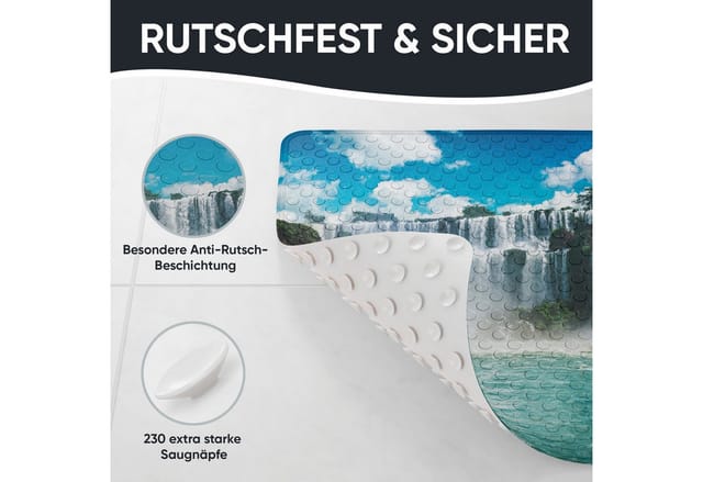 Sanilo Badematte »Wasserfall«, 53 x 53 cm, Blau, Quadratisch
