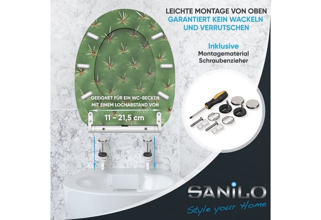 Sanilo WC-Sitz »Kaktus«, mit Absenkautomatik Kaktus, Grün, Oval - gruen