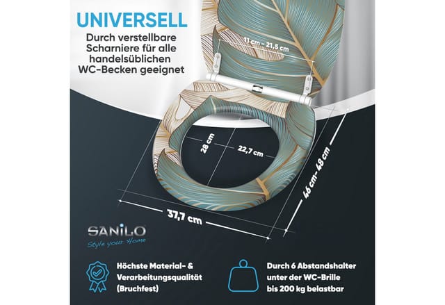 Sanilo WC-Sitz »Beautiful«, mit Schnellverschluss Beautiful, Orange, Oval