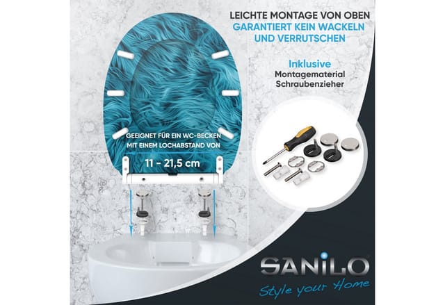 Sanilo WC-Sitz »Fluffy«, mit Schnellverschluss Fluffy, Blau, Oval